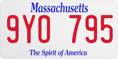 MA license plate 9YO795