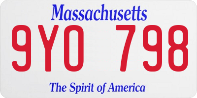 MA license plate 9YO798