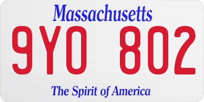 MA license plate 9YO802