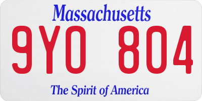 MA license plate 9YO804
