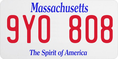 MA license plate 9YO808