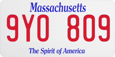 MA license plate 9YO809