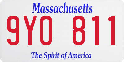 MA license plate 9YO811