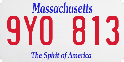 MA license plate 9YO813