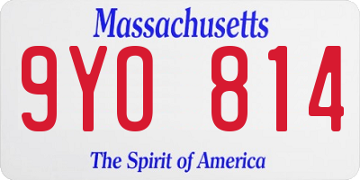 MA license plate 9YO814