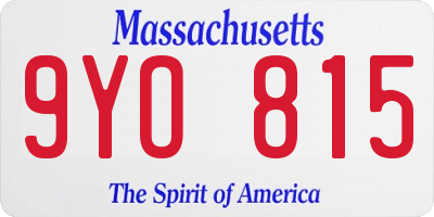 MA license plate 9YO815