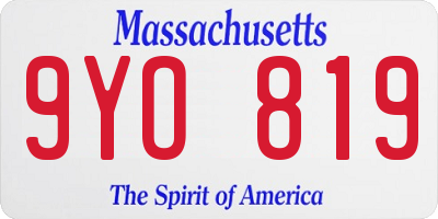 MA license plate 9YO819