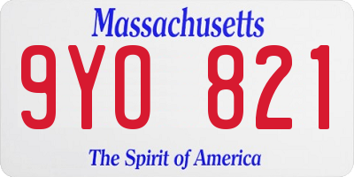 MA license plate 9YO821