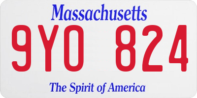 MA license plate 9YO824
