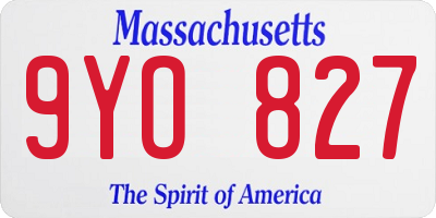 MA license plate 9YO827