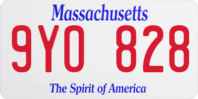 MA license plate 9YO828