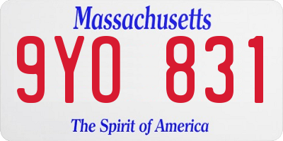 MA license plate 9YO831