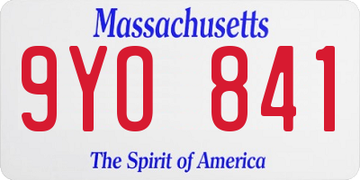 MA license plate 9YO841