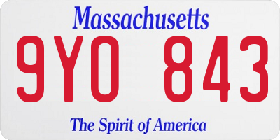 MA license plate 9YO843