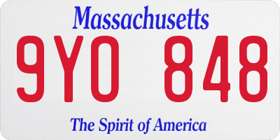 MA license plate 9YO848