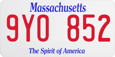 MA license plate 9YO852