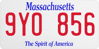 MA license plate 9YO856