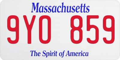 MA license plate 9YO859