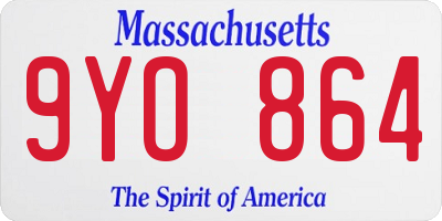 MA license plate 9YO864