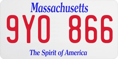MA license plate 9YO866
