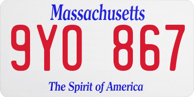 MA license plate 9YO867