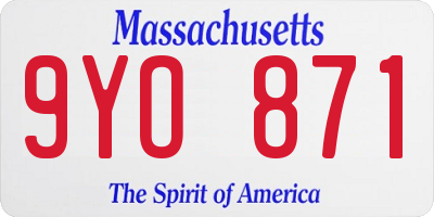 MA license plate 9YO871