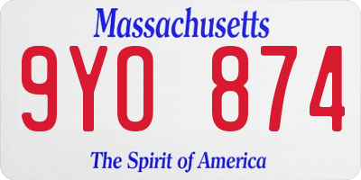 MA license plate 9YO874
