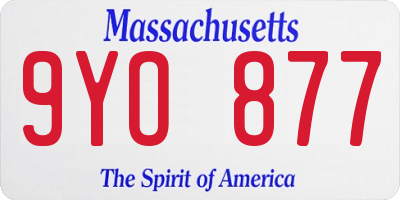MA license plate 9YO877