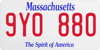MA license plate 9YO880