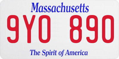 MA license plate 9YO890