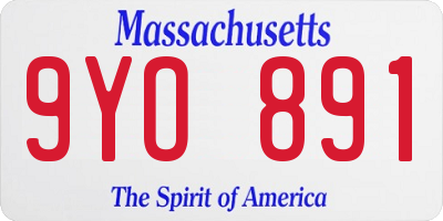 MA license plate 9YO891