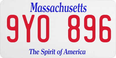 MA license plate 9YO896