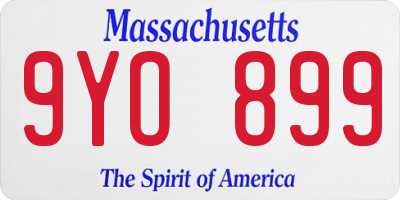 MA license plate 9YO899