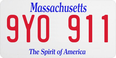 MA license plate 9YO911