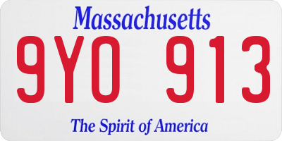 MA license plate 9YO913