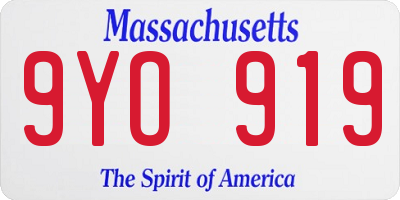 MA license plate 9YO919