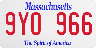 MA license plate 9YO966