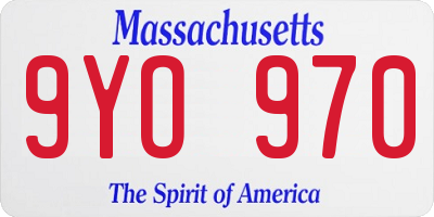 MA license plate 9YO970