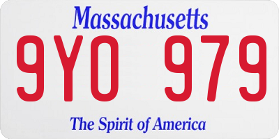 MA license plate 9YO979