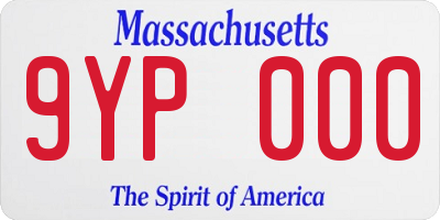 MA license plate 9YP000