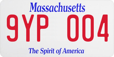 MA license plate 9YP004