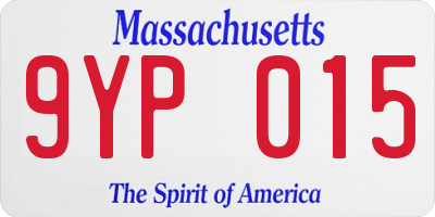 MA license plate 9YP015