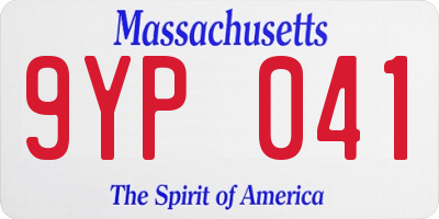 MA license plate 9YP041