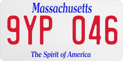 MA license plate 9YP046