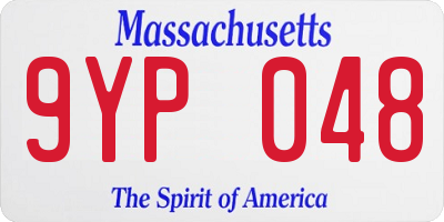 MA license plate 9YP048
