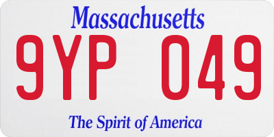 MA license plate 9YP049