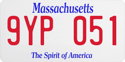 MA license plate 9YP051