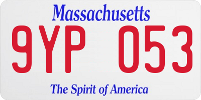 MA license plate 9YP053