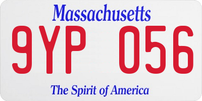 MA license plate 9YP056