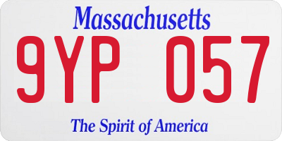 MA license plate 9YP057